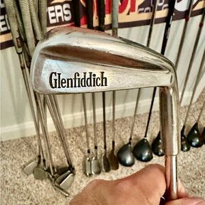 Glenfiddich Jigger Golf Club w Apollo Matchaxe Stiff High Kick Shaft RH 36”